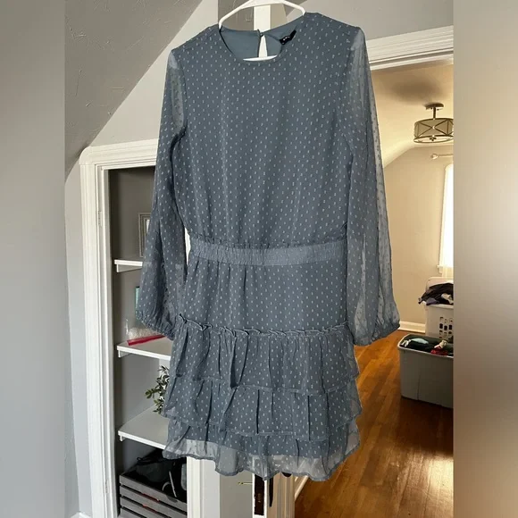 Long Sleeve Mini Ruffle Dress
